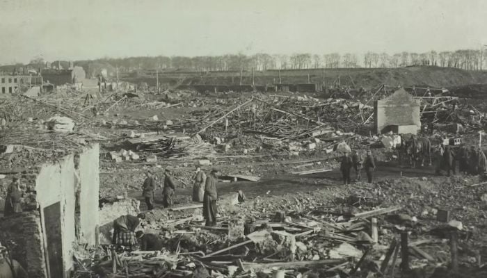 Grayscale photo of a damaged city. — Canva