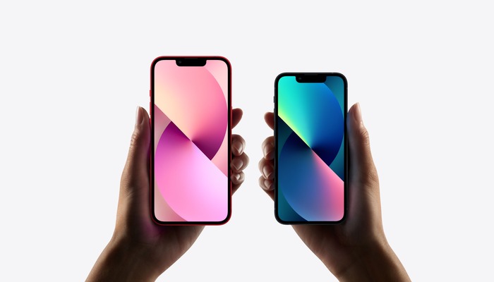 An undated image of iPhone 13 and iPhone 13 mini. — Apple