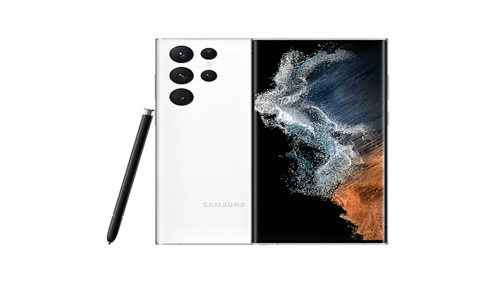 An undated image displays the Samsung Galaxy S22 in Phantom White. — Samsung