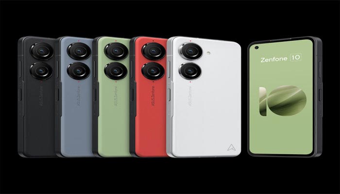 A picture showing the Asus Zenfone 10 phone in different colours. —Asus/File