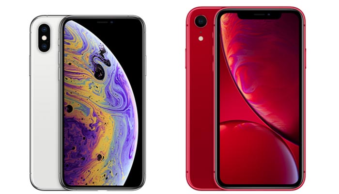 An undated image of iPhone XS and XR. — Apple