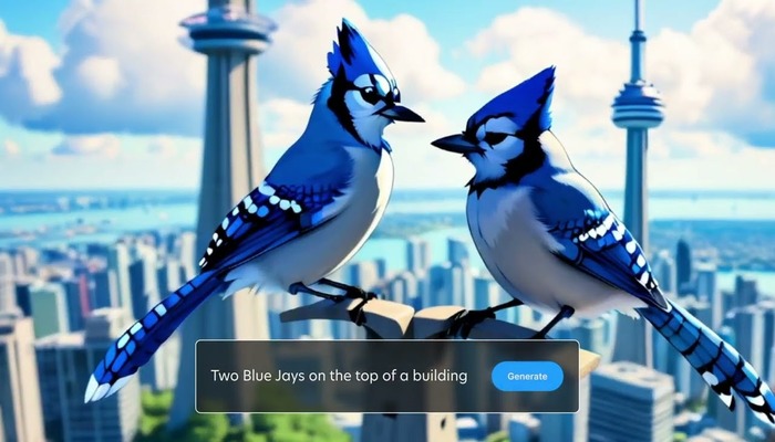 A representational image, generated by Stable Video Diffusion, illustrates two birds. — Stabilityai
