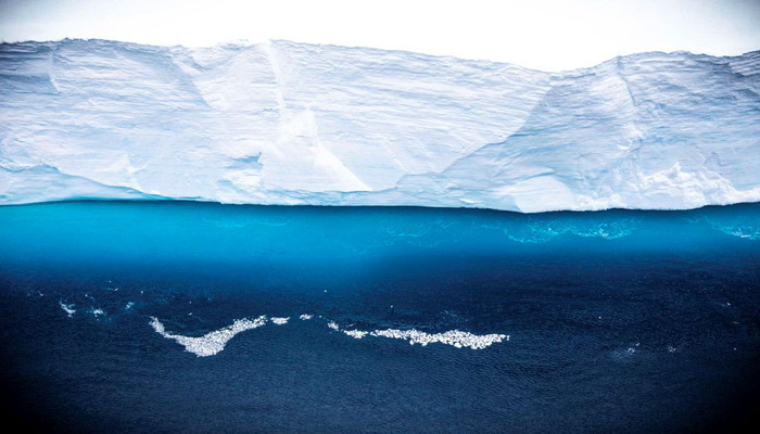 A view of the A68a iceberg from a Royal Air Force reconnaissance plane near South George Island, Nov. 18, 2020. — Reuters
