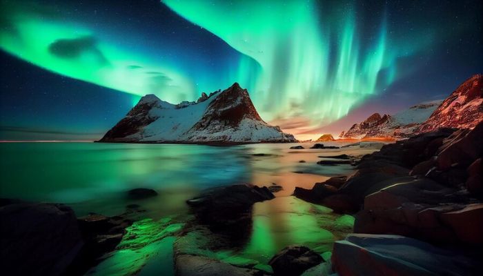 The image shows the Northern Lights. — Freepik