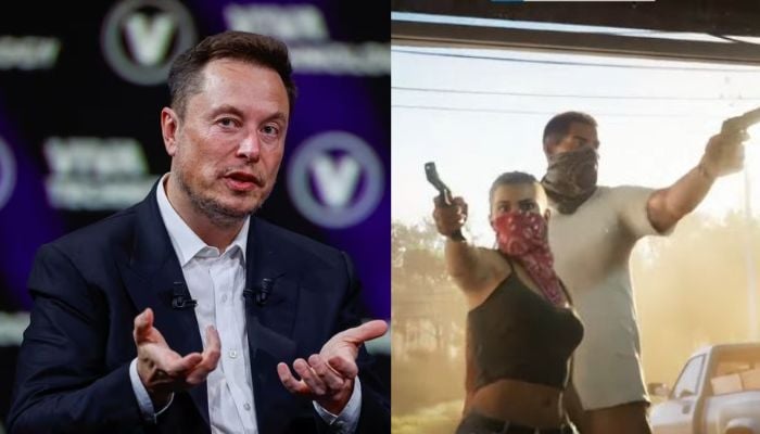 The image shows Elon Musk (l) and snapshot from GTA 6 trailer (r). — Reuters, Youtube/Rockstar Games