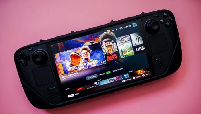 The image shows a Steam Deck OLED, a device that will supposedly be given away at The Game Awards. — X/@geoffkeighley