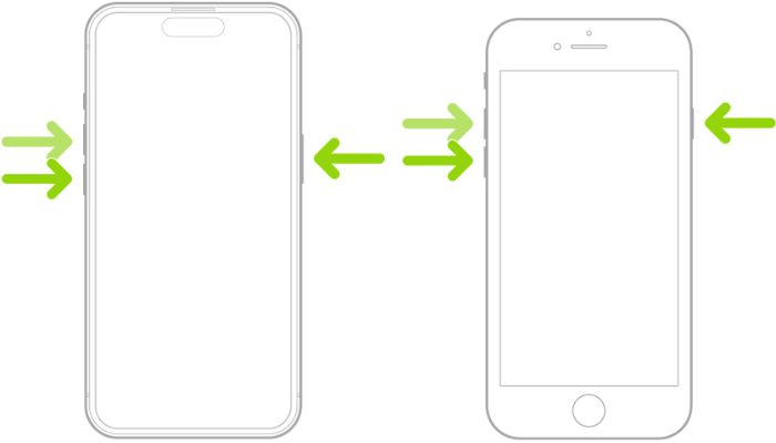 A representative image of the hard reset button of the iPhone 11. — Apple