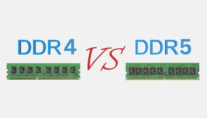 An undated image illustrating DDR5 vs DDR4. — Canva