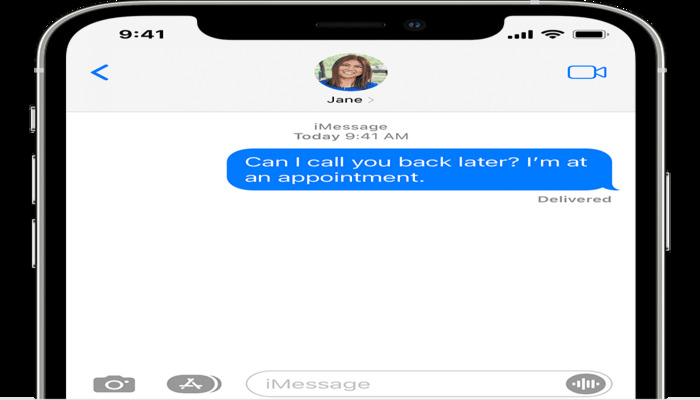 An undated image shows the chatbox interface of a user on iMessage. — Applesupport