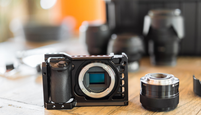 An undated image of a mirrorless camera. — Canva