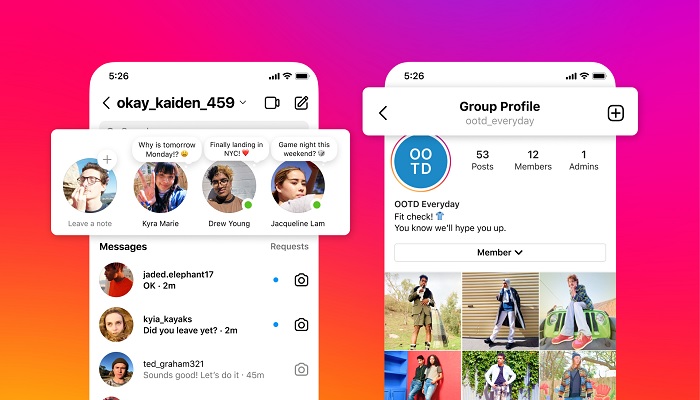 The image shows Instagram notes on an iPhone screen. — Meta