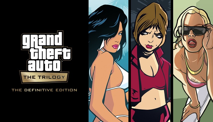 The image is a poster of Grand Theft Auto: The Trilogy – The Definitive Edition. — Netflix