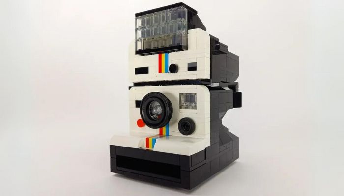 An undated image illustrating a The LEGO Ideas Polaroid OneStep. — LEGO
