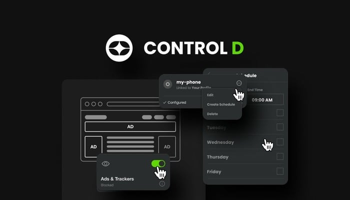 The image shows the UI of Control D. — LinkedIn/ShopifyDropshipping