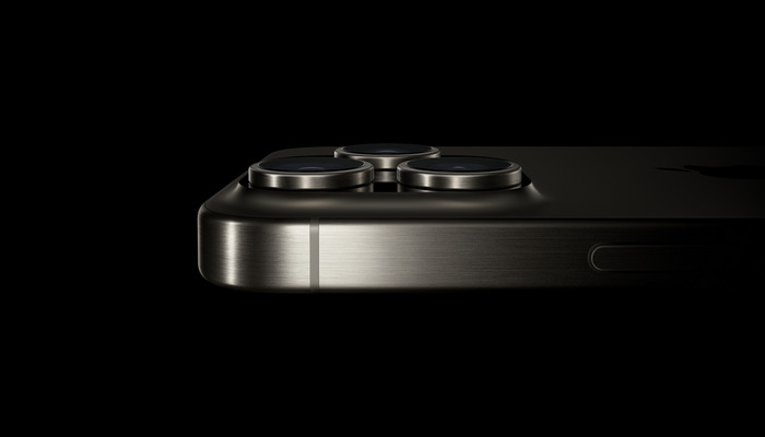 The image displays the Action Button on iPhone 15 Pro Max. — Apple