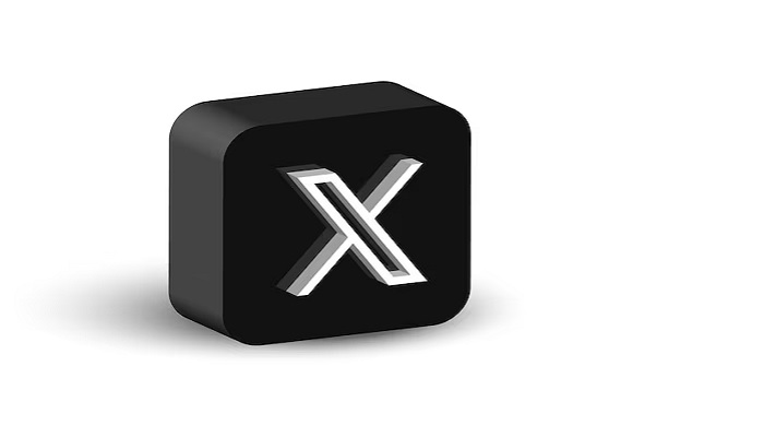 The image shows the X (formerly Twitter) logo in 3D, — Freepik