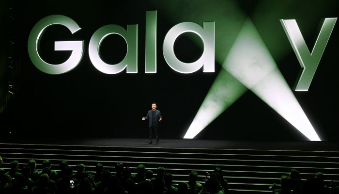 President and Head of Mobile eXperience Business at Samsung Electronics TM Roh delivering his opening speech during Samsung Galaxy Unpacked Event 2023 held on February 1, 2023. — Samsung
