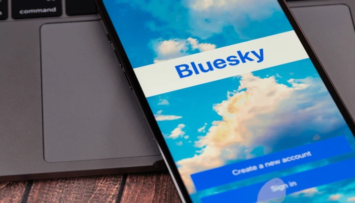 An undated image displaying the Bluesky apps login page. — Shutterstock
