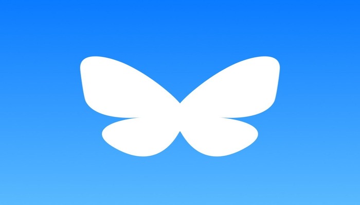 An undated image displays the Bluesky logo. — Bsky.app