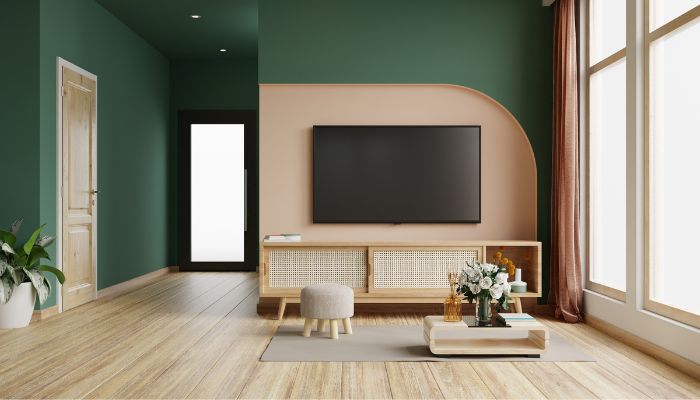 An undated image illustrating a TV on wall. — Canva