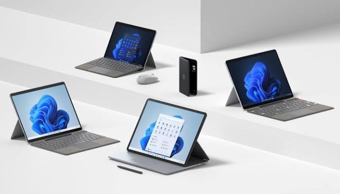An undated image illustrating Microsofts surface devices. — Microsoft