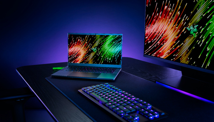 An undated image showing the Razer Blade 14 laptop placed atop a table. — Razer