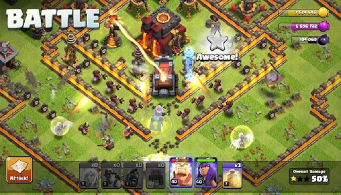 The image shows Clash of Clans gameplay. — Google Play