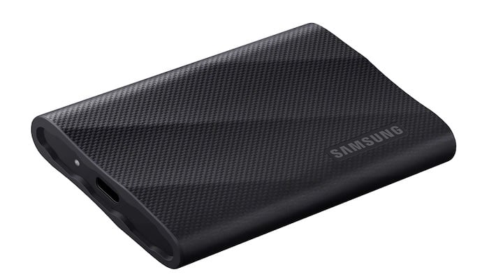 The image shows the Samsung T9 4TB SSD. — Samsung