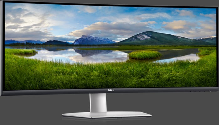 The image shows a curved monitor from Dell. — Dell
