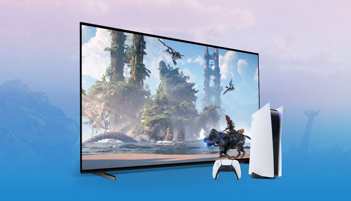 A representational image displays a PS5 console with a TV. — Canva