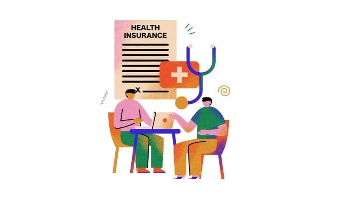 Illustration of a health insurance office.—Author