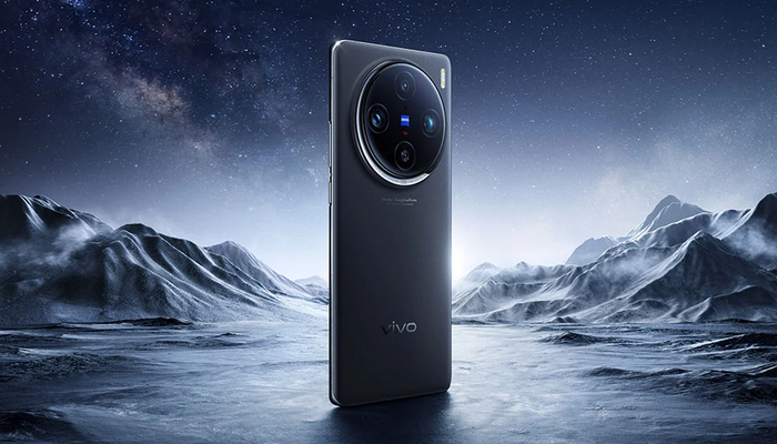 The image displays a Vivo X100 smartphone. — Vivo