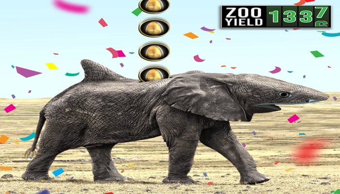 The image shows an elephant in the CryptoZoo game. — CryptoZooworld