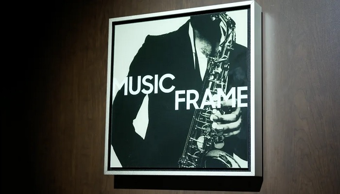 The image shows Music Frame by Samsung. — Samsung