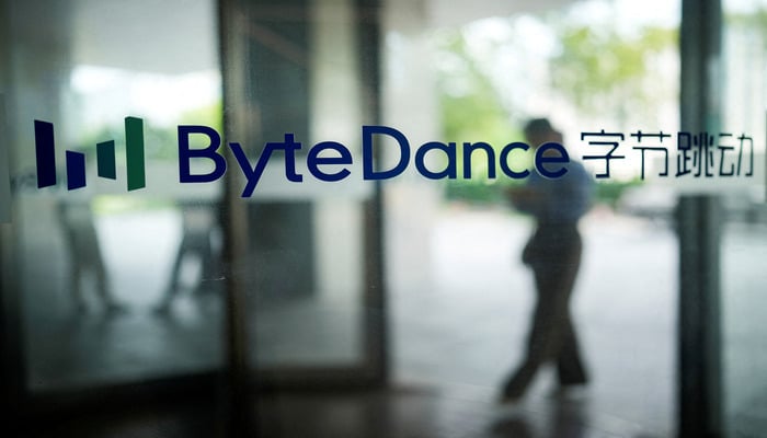 The ByteDance logo is seen at the companys office building in Shanghai, China, July 4, 2023. — Reuters