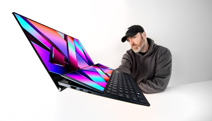 The image shows the ASUS ZenBook DUO laptop. — ASUS