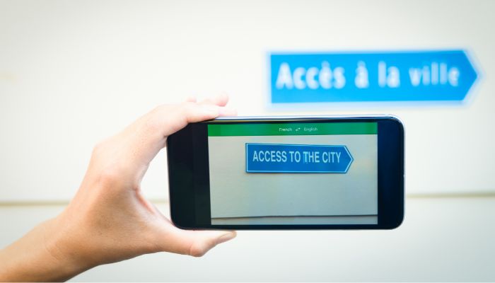 A representational image of a demo of a translation application. — Canva
