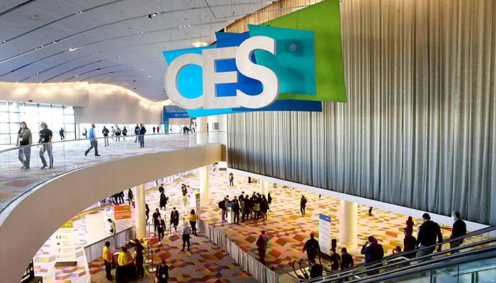 Attendees pass by a CES sign during CES 2022 in Las Vegas, Nevada, US January 6, 2022. — Reuters