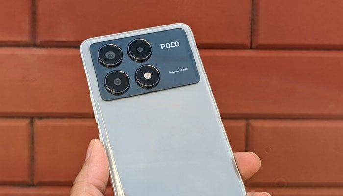An undated image of Poco X6 Pro in the Racing Grey colour variant. — Gadgets360