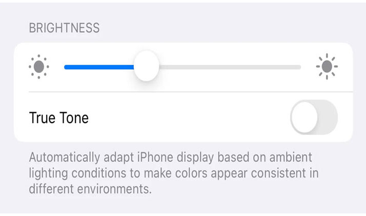 True Tone in Display and Brightness. — CNET