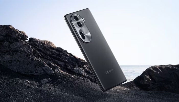 An undated image of Oppo Reno 11 Pro 5G featuring a triple rear camera. — X/@OPPOIndia