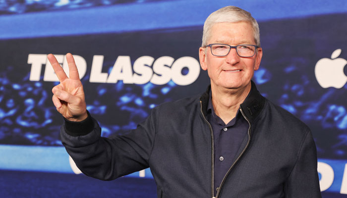 Apple CEO Tim Cook attends the Apple Original Series Ted Lasso Season 3 Red Carpet Premiere at Westwood Village Theater, Los Angeles, California, US, March 7, 2023.