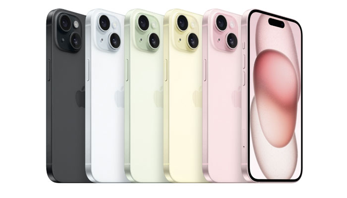 An undated image of the iPhone 15 lineup. — Apple