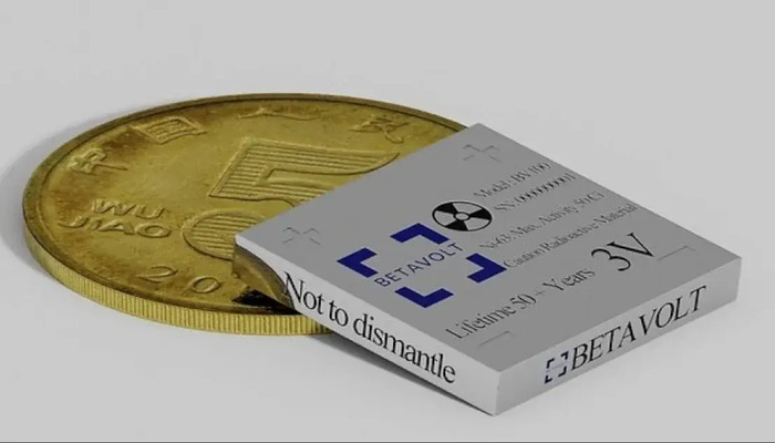 The image displays the nuclear-powered battery from Betavolt. — X/@sohailahmedss