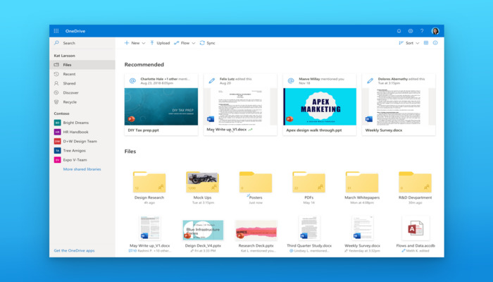 An undated image of OneDrive UI. — Microsoft