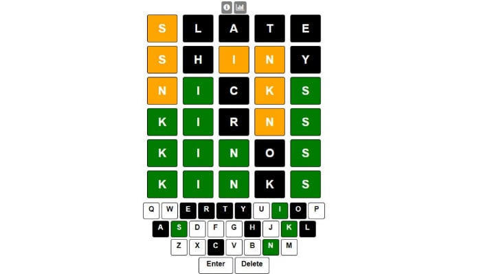 A screenshot of the WordGuessr game. — Dordle
