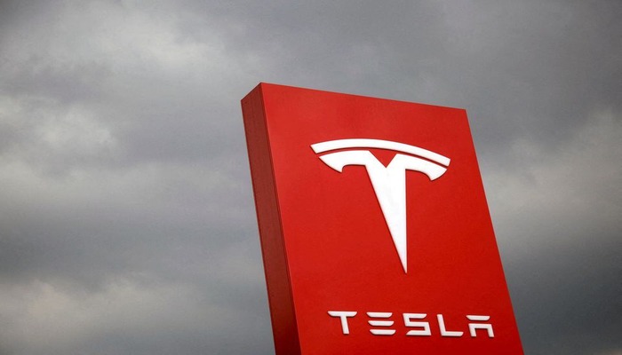 The logo of Tesla is seen in Taipei, Taiwan August 11, 2017. — Reuters