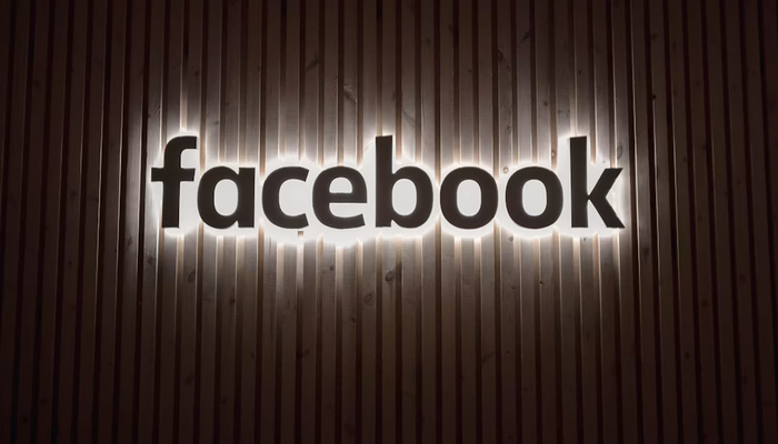 The image displays Facebook written in text. — Unsplash/file