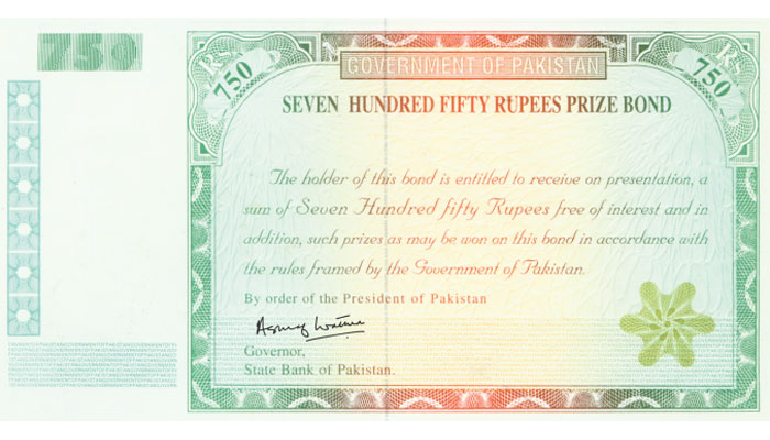 An undated image of Rs750 bond. — State Bank of Pakistan