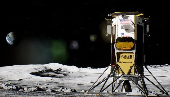 The image shows an artwork of how Odysseus should look on the Moon. — Intuitive Machine